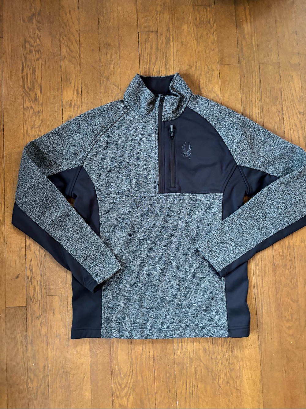 Spyder Gray and Black Half-Zip Pullover